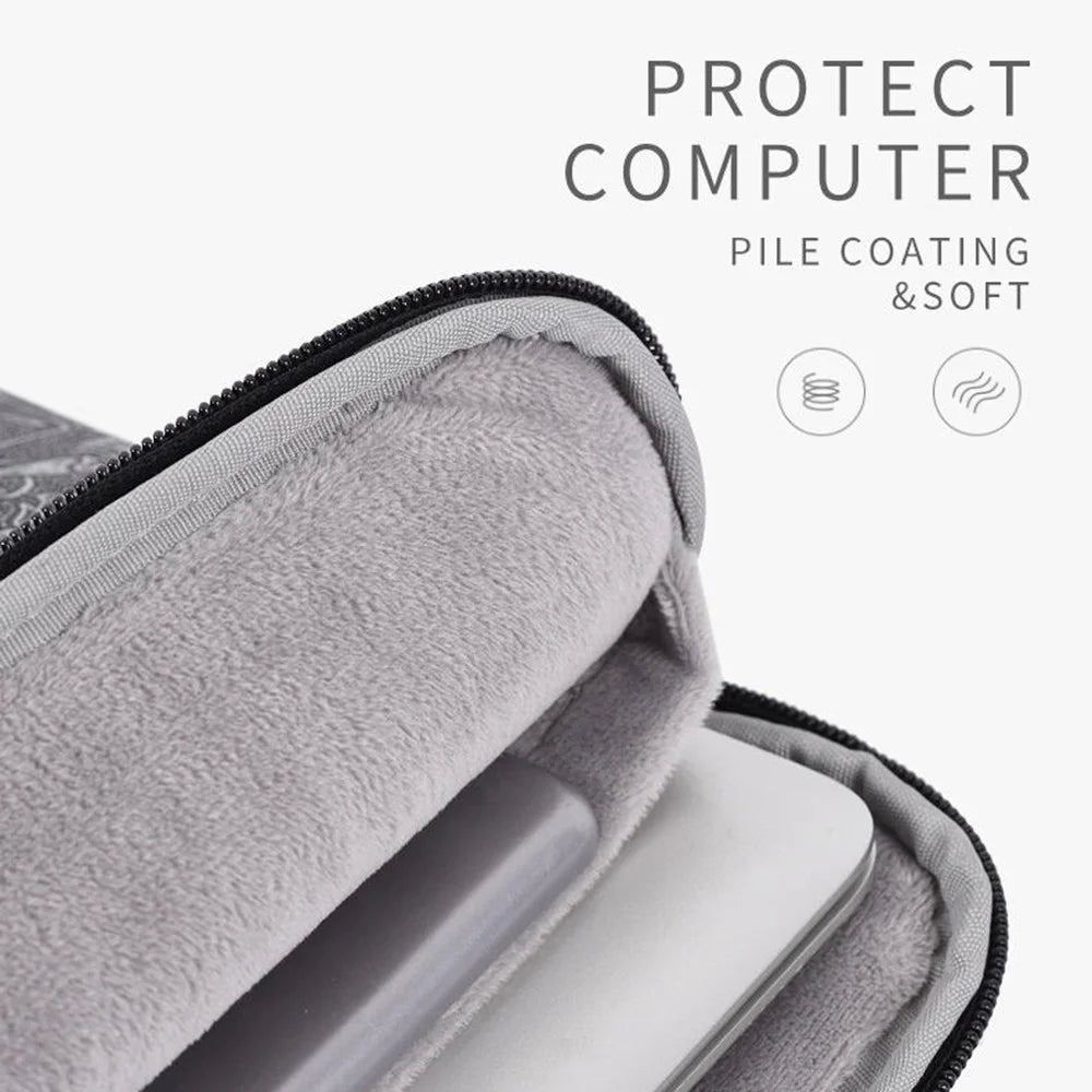 CANVASARTISAN L27-04 Egypt Style Pattern Printing Laptop Sleeve Bag Zipper Closure Notebook Protective Case - Grey/for 11-inch Laptop - 3