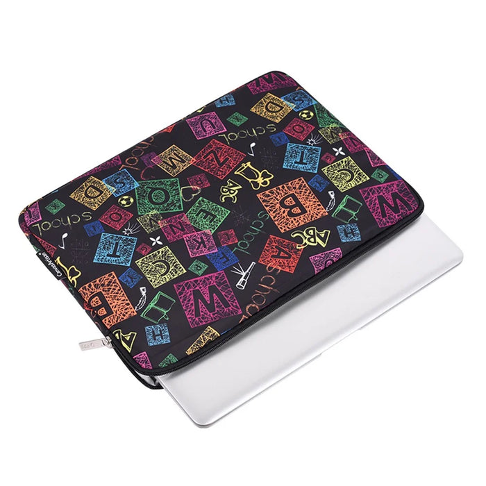 CANVASARTISAN H17-01 Colorful Letters Printing Laptop Sleeve Computer Storage Bag - Black/for 11-inch Laptop - 4