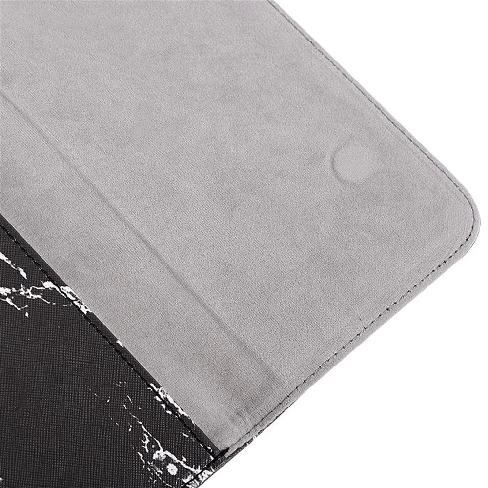 CANVASARTISAN E32-01 Magnetic Flip Cover PU Leather Laptop Sleeve Marble Pattern Notebook Carrying Bag - Black/White/for 12-inch Laptop - 4