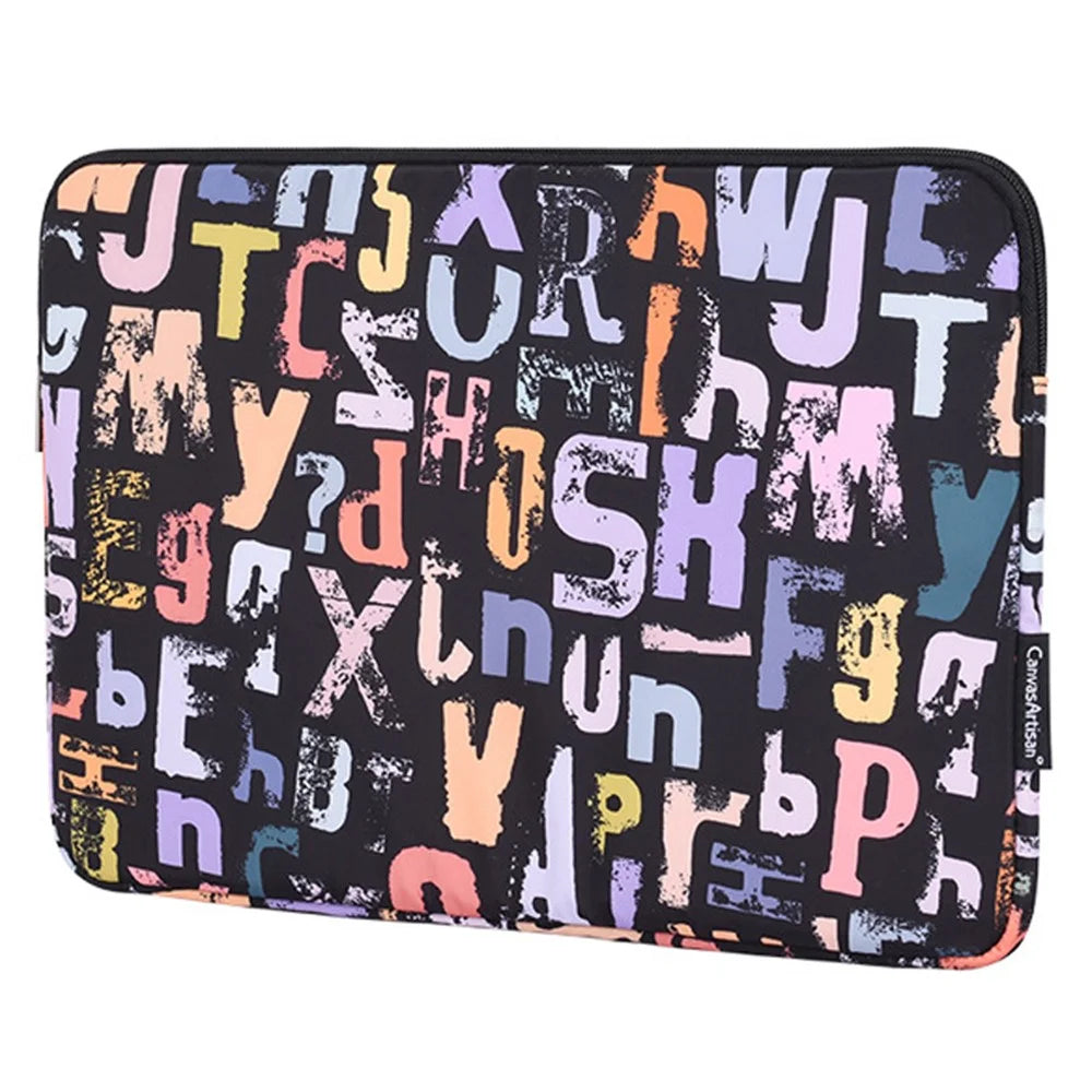 CANVASARTISAN H18-T0121 Laptop Sleeve Letters Printing Ultra Slim Notebook Case with Small Bag - Black/for 11-inch Laptop - 2
