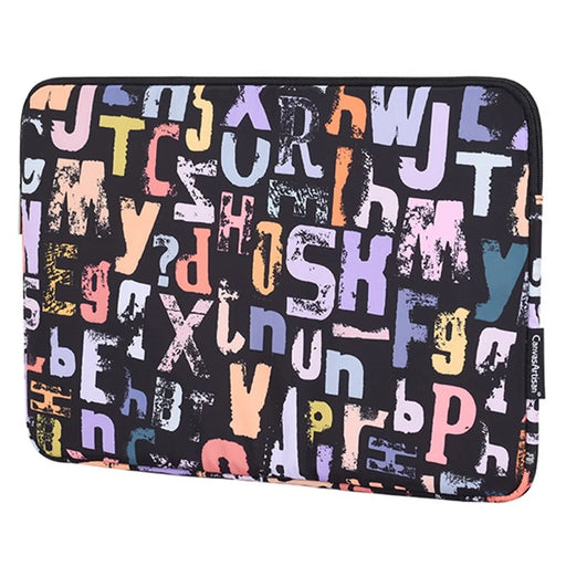 CANVASARTISAN H18-T0121 Laptop Sleeve Letters Printing Ultra Slim Notebook Case with Small Bag - Black/for 11-inch Laptop - 2