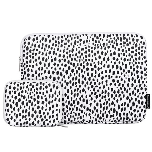 CANVASARTISAN H36-T0123 Dots Printing Shockproof Notebook Laptop Sleeve Carrying Case with Small Bag - White/for 11-inch Laptop - 1
