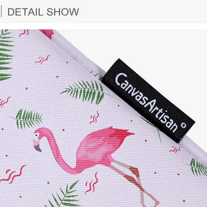 CANVASARTISAN G57-01 PU Leather Laptop Sleeve Shockproof Notebook Case Bag with Bird Leaf Pattern - White/for 11-inch Laptop - 7