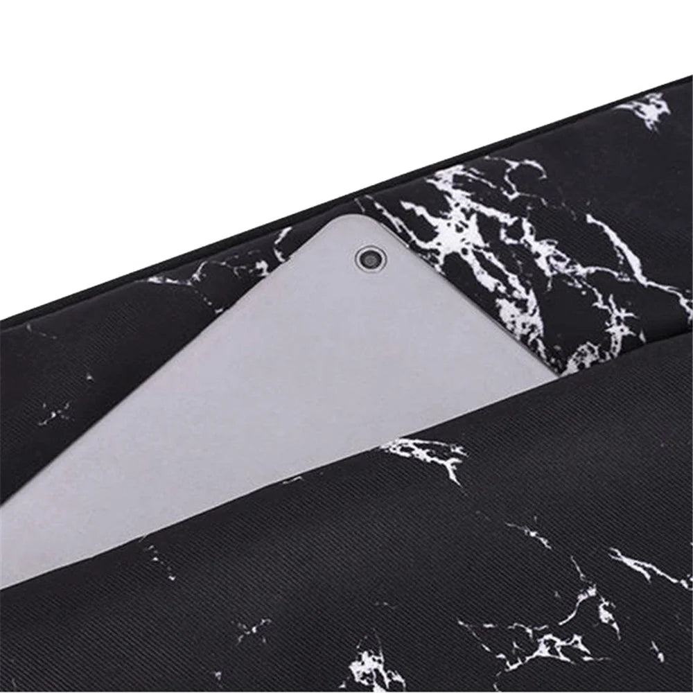CANVASARTISAN H32-T1121 Front Pocket Notebook Case Protective Cover Marble Pattern Laptop Sleeve with Small Bag - Black/for 11-inch Laptop - 7
