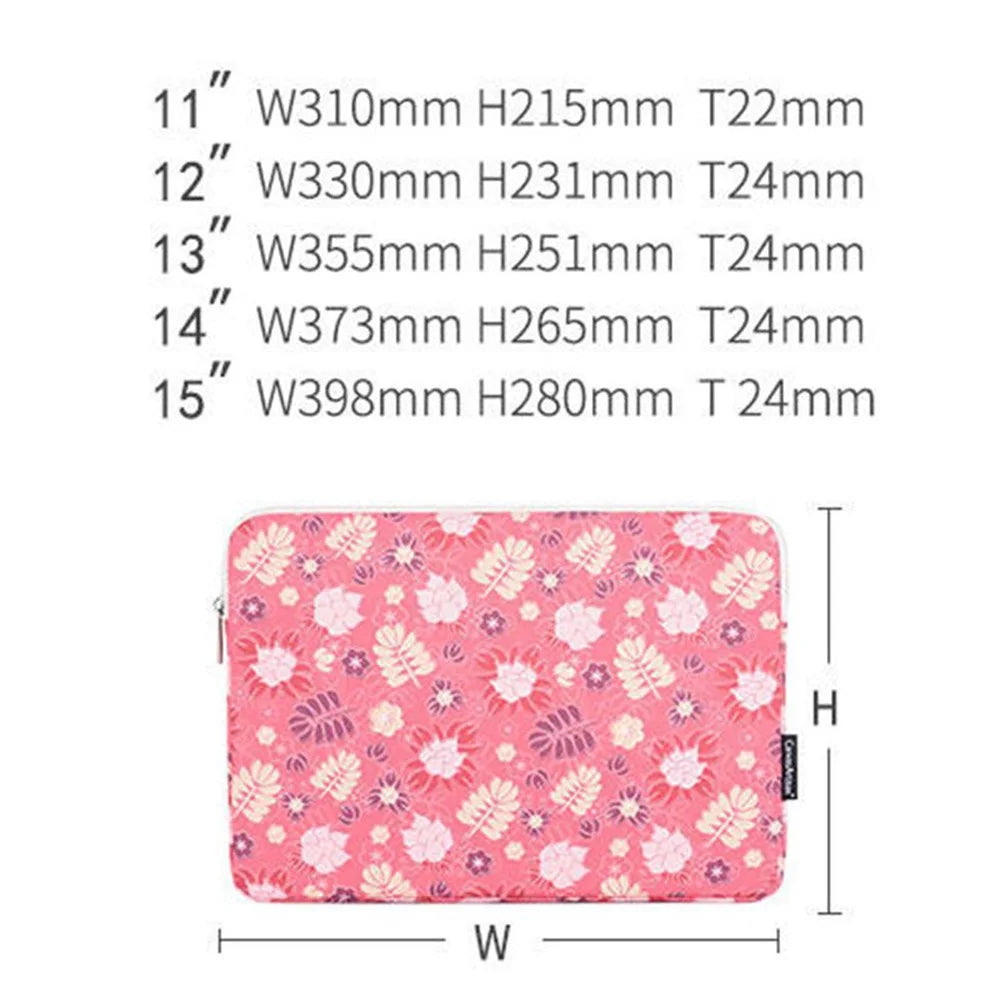CANVASARTISAN H24-01 Printing Leaf Flower Pattern Laptop Sleeve Notebook Carrying Bag Travel Bag - for 11'' Laptop - 5
