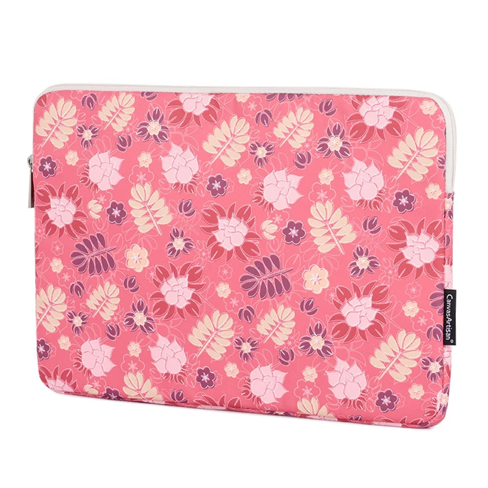 CANVASARTISAN H24-01 Printing Leaf Flower Pattern Laptop Sleeve Notebook Carrying Bag Travel Bag - for 11'' Laptop - 6