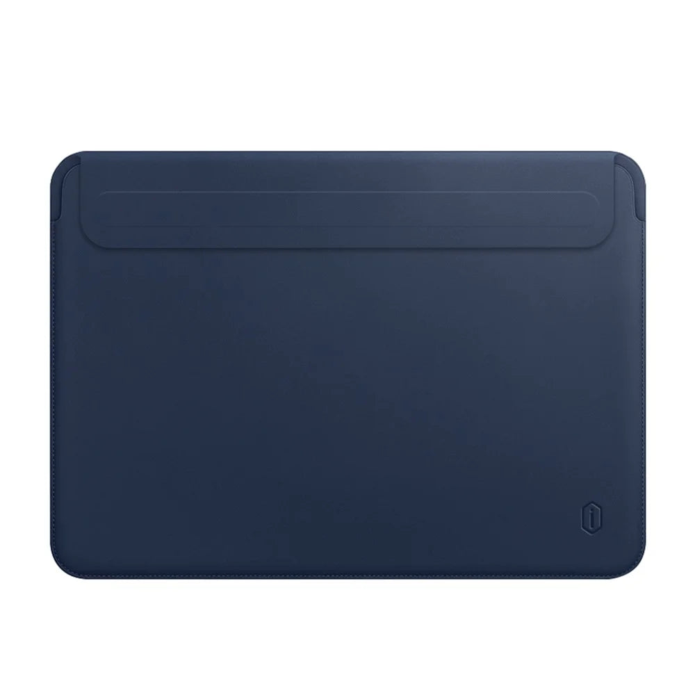 WIWU Skin Pro II Series Notebook Sleeve Bag for MacBook Pro 14 inch 2021 Waterproof Slim PU Leather Laptop Cover - Blue - 1