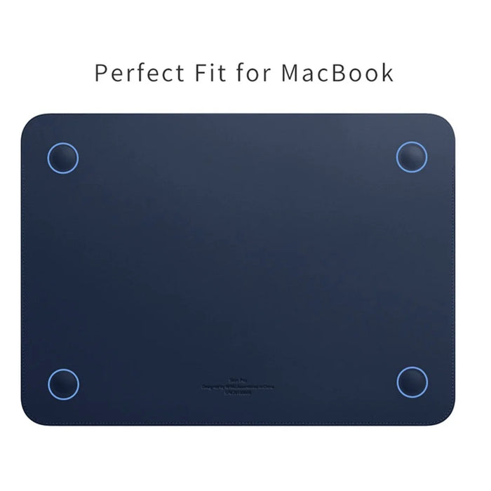 WIWU Skin Pro II Series Notebook Sleeve Bag for MacBook Pro 14 inch 2021 Waterproof Slim PU Leather Laptop Cover - Blue - 4
