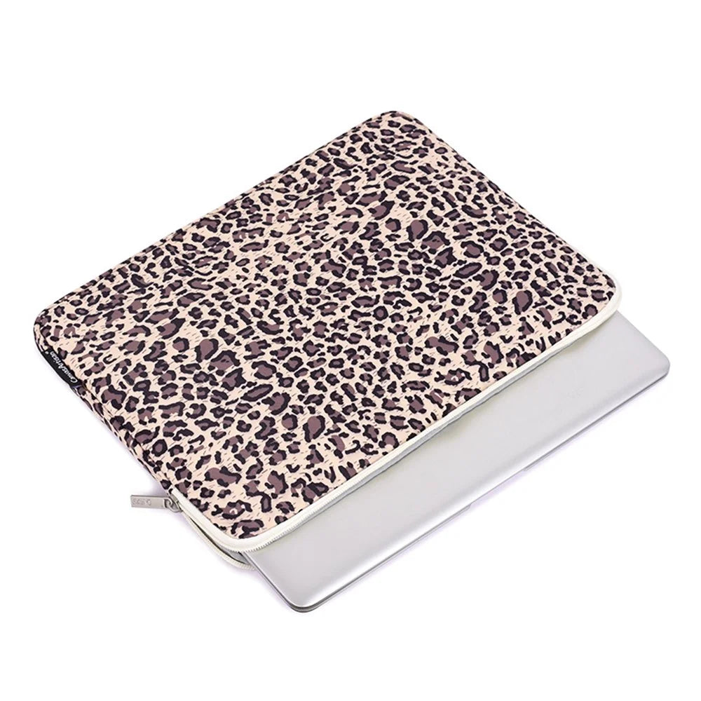CANVASARTISAN H31-01 Leopard Pattern Laptop Sleeve Notebook Portable Carrying Bag - Yellow/11 inch - 2