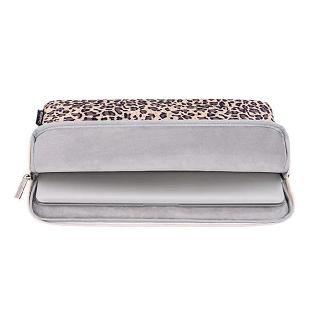 CANVASARTISAN H31-01 Leopard Pattern Laptop Sleeve Notebook Portable Carrying Bag - Yellow/11 inch - 4