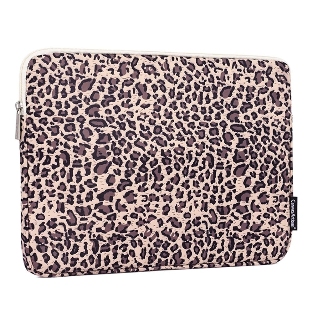 CANVASARTISAN H31-01 Leopard Pattern Laptop Sleeve Notebook Portable Carrying Bag - Yellow/11 inch - 5