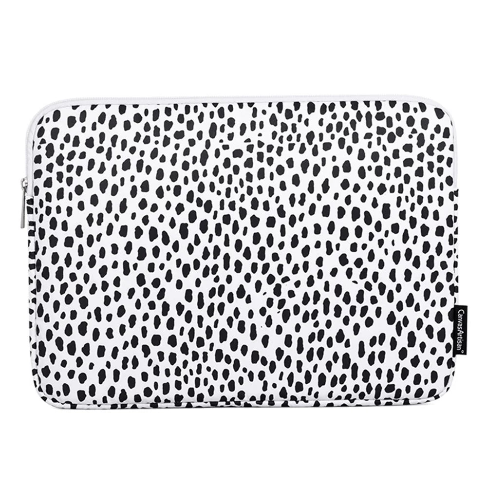 CANVASARTISAN H36-01 Dots Printing Stylish Laptop Sleeve Light Weight Computer Skin Bag Carrying Case - White/11 inch - 1