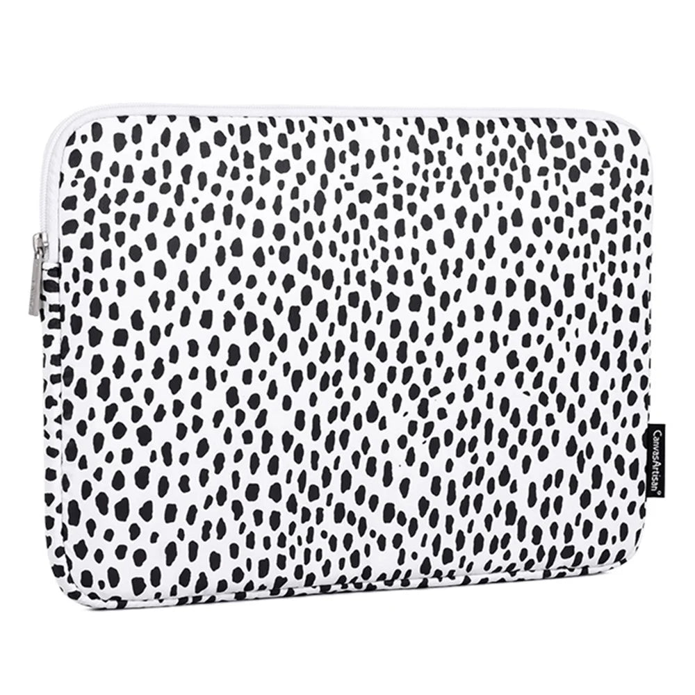 CANVASARTISAN H36-01 Dots Printing Stylish Laptop Sleeve Light Weight Computer Skin Bag Carrying Case - White/11 inch - 2