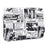 CANVASARTISAN H35-01 Newspaper Pattern Printing Laptop Protective Sleeve Case Notebook Carrying Cover Bag - White/11 inch - 2