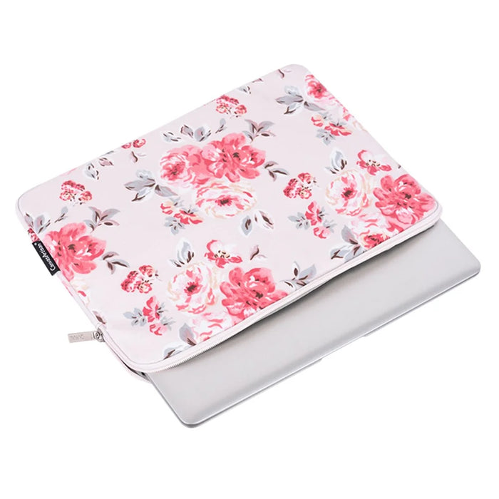 CANVASARTISAN H10-01 Tablet Sleeve Case PU Leather Flower Pattern Portable 360-degree Protective Computer Bag - Light Pink/11 inch - 3