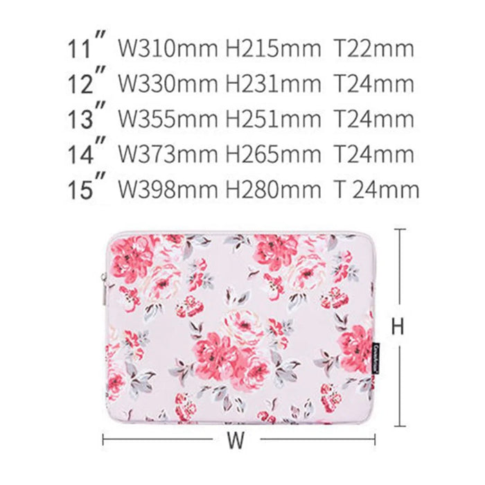CANVASARTISAN H10-01 Tablet Sleeve Case PU Leather Flower Pattern Portable 360-degree Protective Computer Bag - Light Pink/11 inch - 4