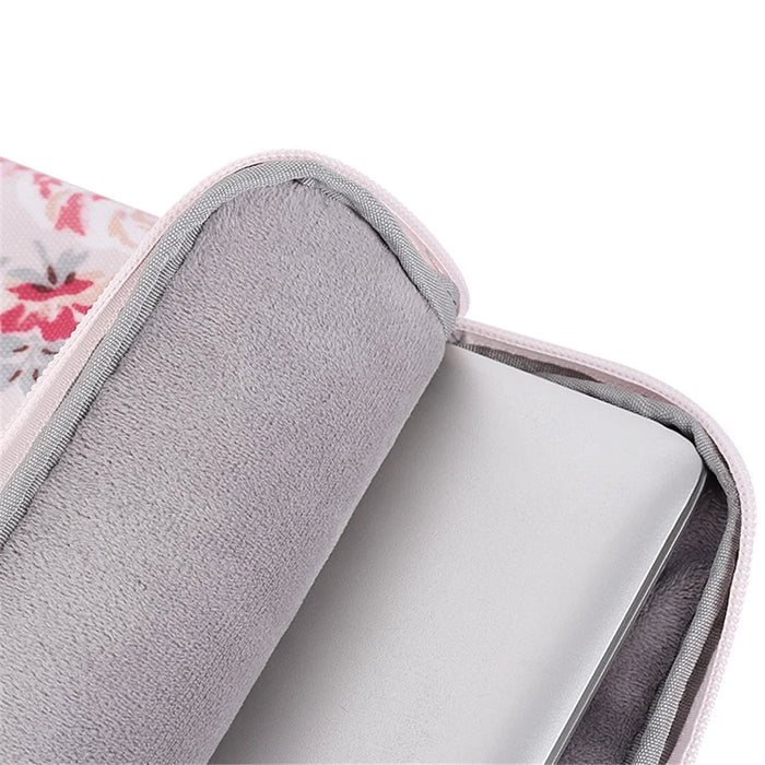CANVASARTISAN H10-01 Tablet Sleeve Case PU Leather Flower Pattern Portable 360-degree Protective Computer Bag - Light Pink/11 inch - 5