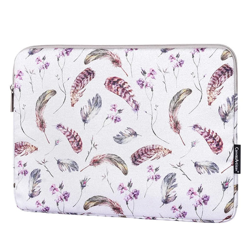 CANVASARTISAN H9-01 Laptop Sleeve Case Windbell Feather Pattern Protective Notebook Bag Computer Cover - White/11 inch - 2