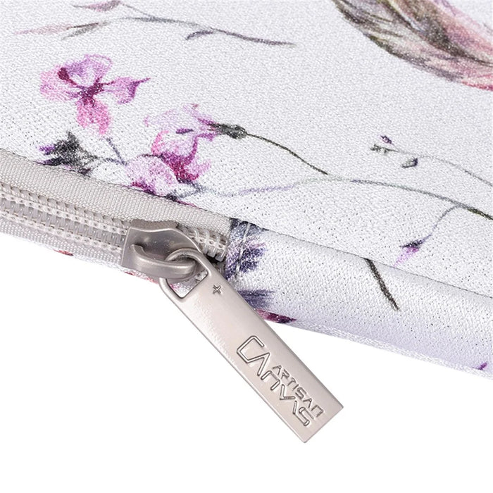 CANVASARTISAN H9-01 Laptop Sleeve Case Windbell Feather Pattern Protective Notebook Bag Computer Cover - White/11 inch - 7