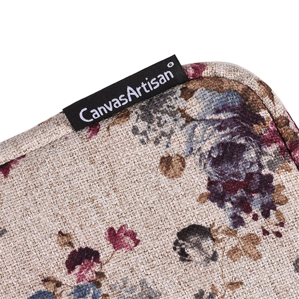 CANVASARTISAN H2-02 Laptop Sleeve Protective Case Fabric Flower Pattern Soft Carrying Zipper Bag Cover - Khaki/11 inch - 6