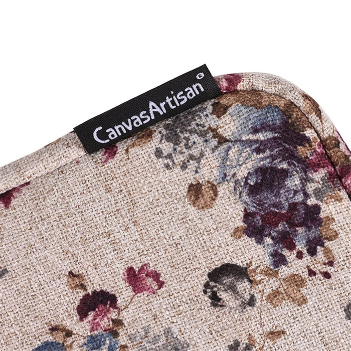CANVASARTISAN H2-02 Laptop Sleeve Protective Case Fabric Flower Pattern Soft Carrying Zipper Bag Cover - Khaki/11 inch - 6