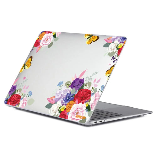 ENKAY HAT PRINCE for MacBook Pro 16 inch (2019) A2141 Anti-Scratch Flowers Series Patterned Crystal Sheer Hard PC Laptop Case - Rose - 1