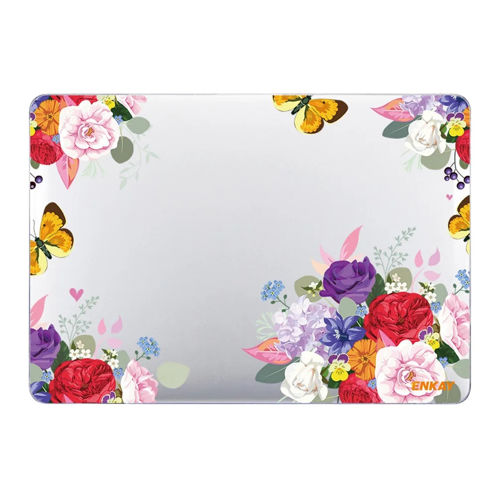 ENKAY HAT PRINCE for MacBook Pro 16 inch (2019) A2141 Anti-Scratch Flowers Series Patterned Crystal Sheer Hard PC Laptop Case - Rose - 3