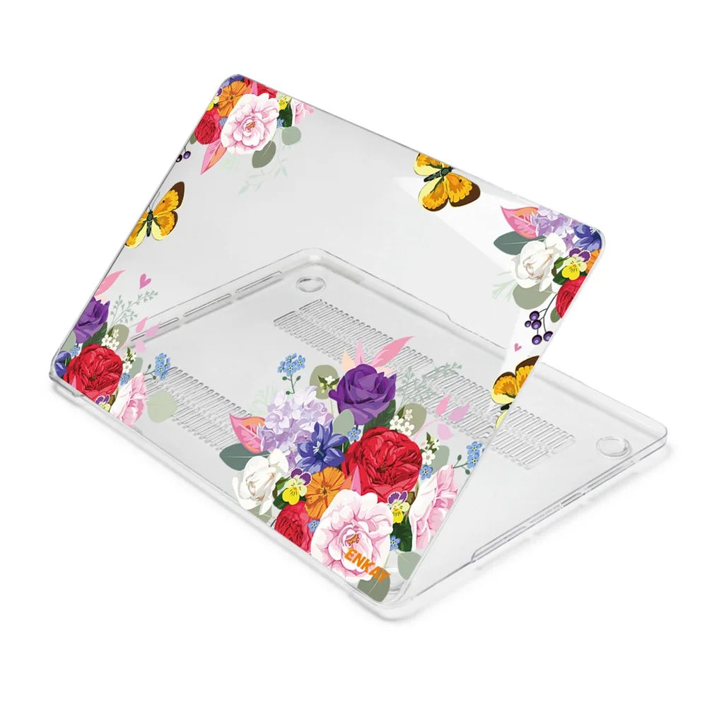 ENKAY HAT PRINCE for MacBook Pro 16 inch (2019) A2141 Anti-Scratch Flowers Series Patterned Crystal Sheer Hard PC Laptop Case - Rose - 5