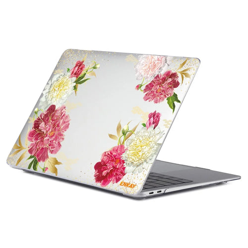 ENKAY HAT PRINCE for MacBook Pro 14 inch (2026) A3427 A3426 / (2025) A3434 A3112 A3185 A3401 / (2024) A2918 A2992 / (2023) A2779 / (2022) / (2021) A2442 Flowers Series Crystal PC Laptop Case - Chinese Herbaceous Peony - 1