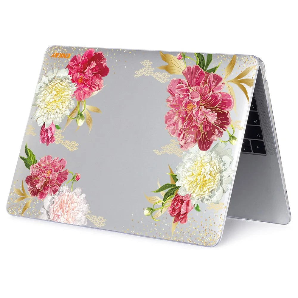 ENKAY HAT PRINCE for MacBook Pro 14 inch (2026) A3427 A3426 / (2025) A3434 A3112 A3185 A3401 / (2024) A2918 A2992 / (2023) A2779 / (2022) / (2021) A2442 Flowers Series Crystal PC Laptop Case - Chinese Herbaceous Peony - 4