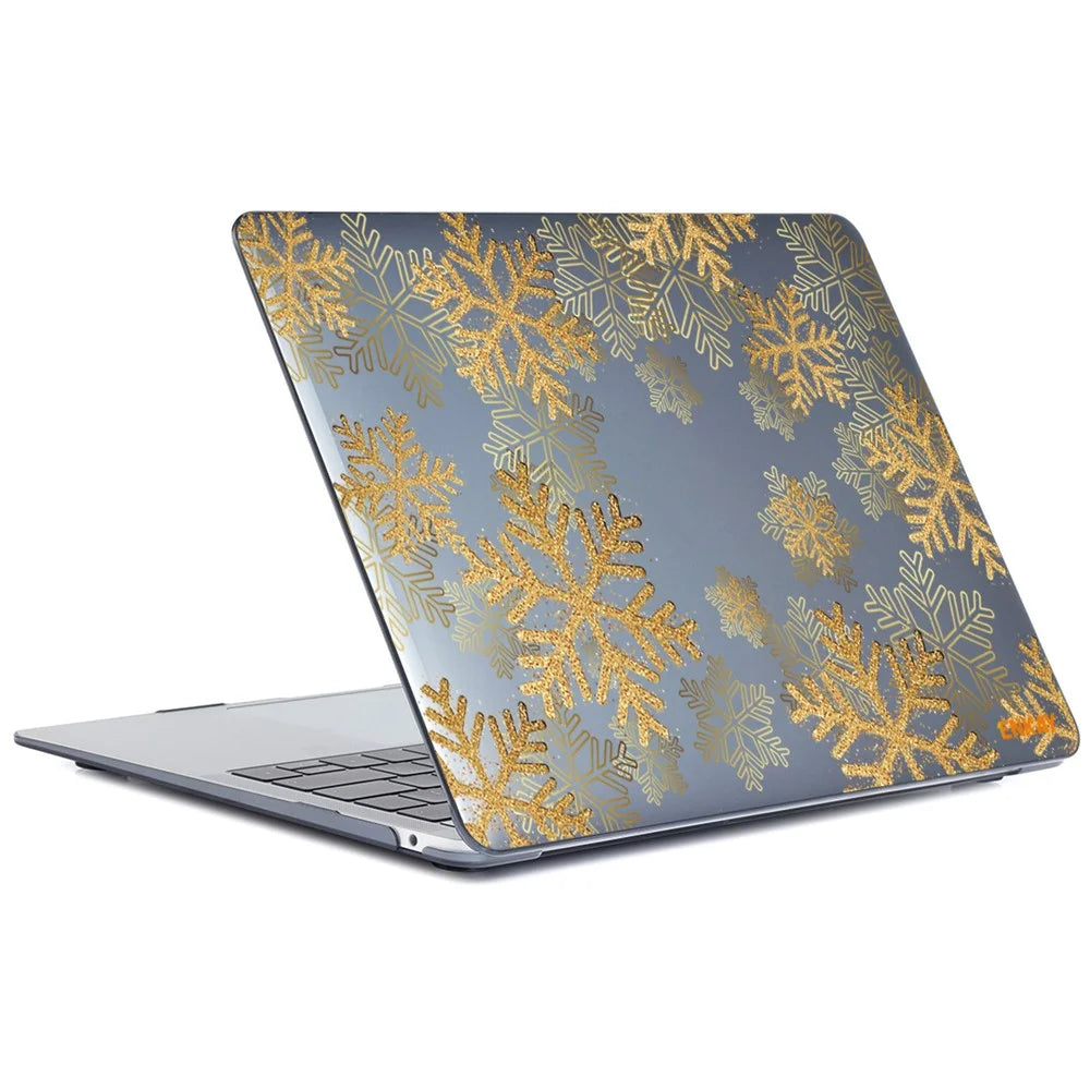 ENKAY HAT PRINCE for MacBook Pro 14 inch (2026) A3427 A3426 / (2025) A3434 A3112 A3185 A3401 / (2024) A2918 A2992 / (2023) A2779 / (2022) / (2021) A2442 Flower Patterns Hard PC Laptop Case - Gold Snowflake - 4
