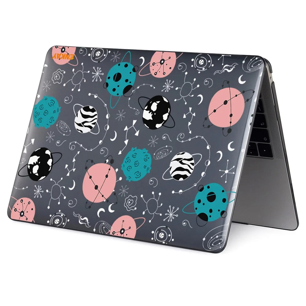 ENKAY HAT PRINCE for MacBook Air 13 inch (2018) A1932/ (2020) A2179 A2337 Planets Series Spaceman/Planets Patterns Hard PC Crystal Laptop/Notebook Protective Case Cover - Planets - 5