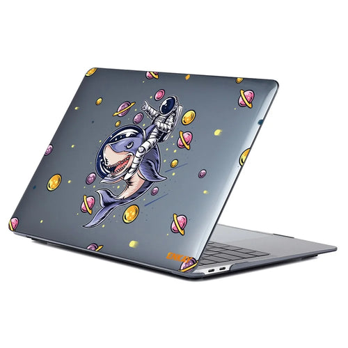 ENKAY HAT PRINCE for MacBook Pro 13-inch (2020) A2251/A2289/A2338 Planets Series Spaceman Patterns Sheer Anti-Wear/Scratch Hard PC Laptop Protective Case Cover - Shark - 1