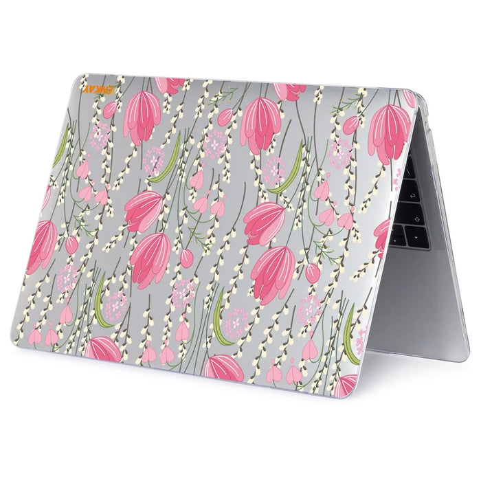 ENKAY HAT PRINCE For MacBook Air 13 inch (2018-2019) A1932/(2020) A2179 A2337 Laptop Hard PC Protective Case Flower Pattern Heat Dissipation Notebook Shell Cover - Tulip - 4