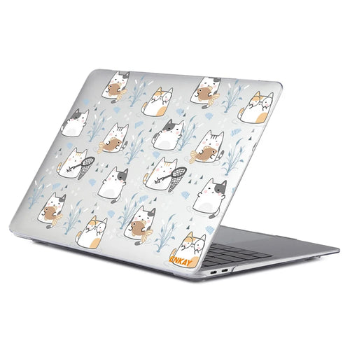 ENKAY HAT PRINCE Cartoon Pattern Notebook Cover for MacBook Pro 13 inch (2016-2017) A1706 A1708 /(2018-2019) A1989/ (2019) A2159 Laptop Protector Heat Dissipation Hard PC Case - Cute Cat - 1