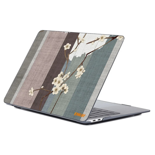 ENKAY HAT PRINCE For MacBook Pro 13 inch (2016-2017) A1706 A1708/(2018-2019) A1989/2019 A2159 Hard PC Laptop Case Flower Pattern Anti-scratch Notebook Cover - Plum Blossom - 1