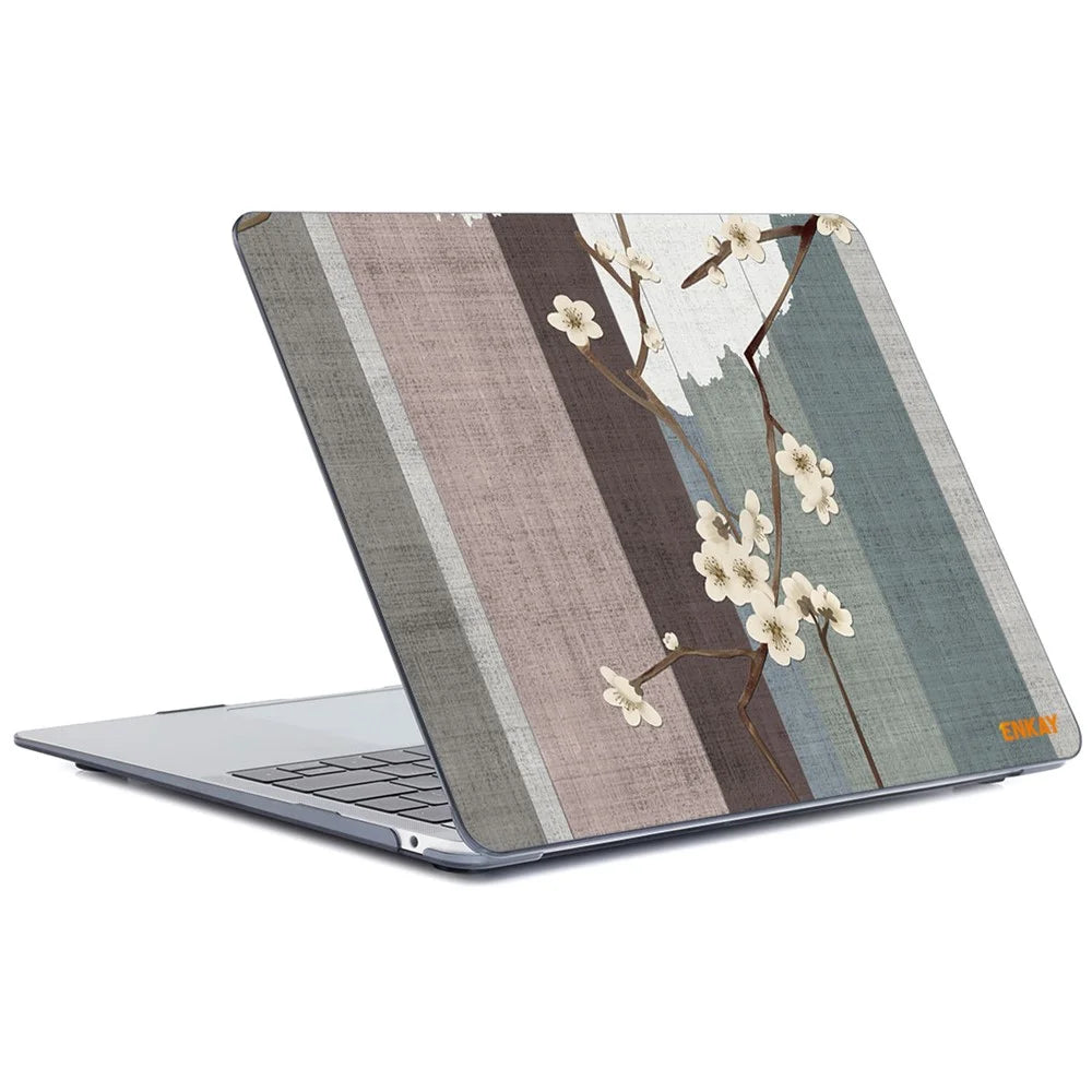 ENKAY HAT PRINCE For MacBook Pro 13 inch (2016-2017) A1706 A1708/(2018-2019) A1989/2019 A2159 Hard PC Laptop Case Flower Pattern Anti-scratch Notebook Cover - Plum Blossom - 2