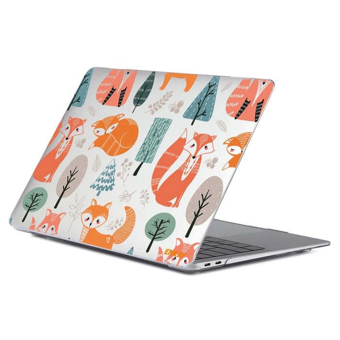 ENKAY HAT PRINCE for MacBook Pro 16 inch (2019) A2141 Cute Animals Series Patterned Anti-Scratch Hard PC Sheer Laptop Protective Case - Foxes - 1