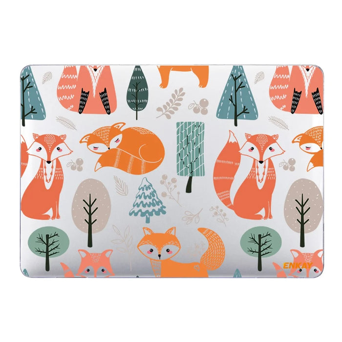 ENKAY HAT PRINCE for MacBook Pro 16 inch (2019) A2141 Cute Animals Series Patterned Anti-Scratch Hard PC Sheer Laptop Protective Case - Foxes - 3