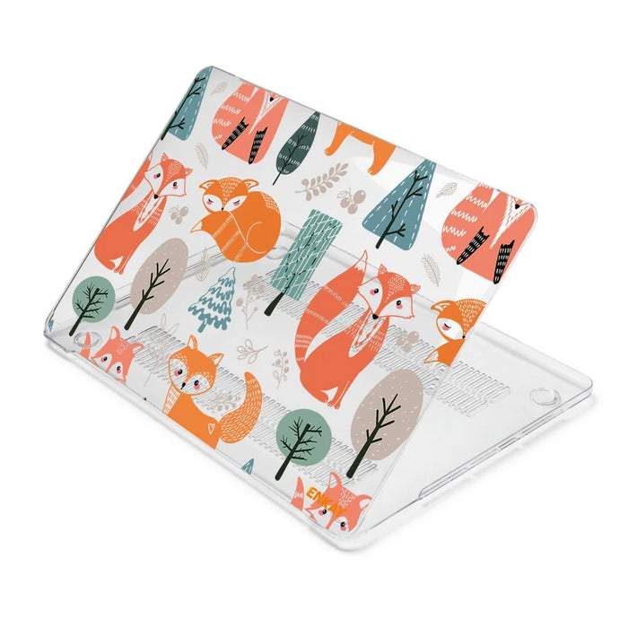 ENKAY HAT PRINCE for MacBook Pro 16 inch (2019) A2141 Cute Animals Series Patterned Anti-Scratch Hard PC Sheer Laptop Protective Case - Foxes - 5