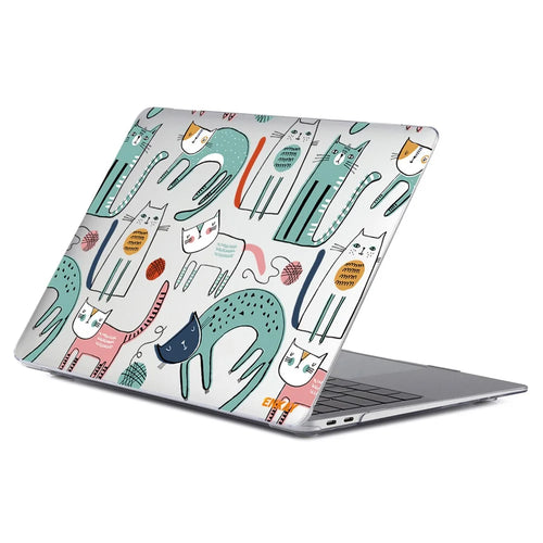 ENKAY HAT PRINCE for MacBook Pro 15 inch (2016-2017) A1707/A1990 Cute Animals Series Anti-Scratch Crystal Based Hard Patterned PC Sheer Laptop Protective Case - Slim Cats - 1