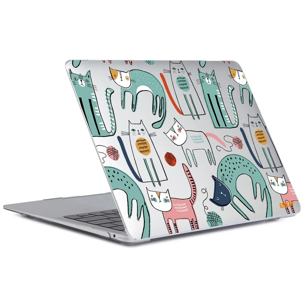 ENKAY HAT PRINCE for MacBook Pro 15 inch (2016-2017) A1707/A1990 Cute Animals Series Anti-Scratch Crystal Based Hard Patterned PC Sheer Laptop Protective Case - Slim Cats - 2