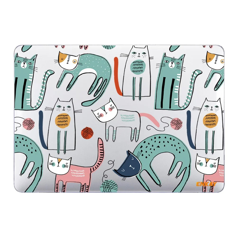 ENKAY HAT PRINCE for MacBook Pro 15 inch (2016-2017) A1707/A1990 Cute Animals Series Anti-Scratch Crystal Based Hard Patterned PC Sheer Laptop Protective Case - Slim Cats - 3