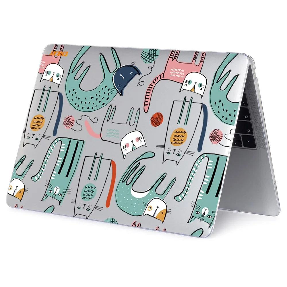 ENKAY HAT PRINCE for MacBook Pro 15 inch (2016-2017) A1707/A1990 Cute Animals Series Anti-Scratch Crystal Based Hard Patterned PC Sheer Laptop Protective Case - Slim Cats - 4