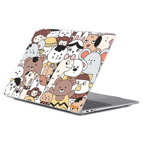 ENKAY HAT PRINCE for MacBook Pro 13-inch (2020) A2251/ (2020) A2289/ (2020) A2338 Cute Animals Series Notebook Cover Hard PC Transparent Laptop Protective Case - Zoo/Style 1 - 1