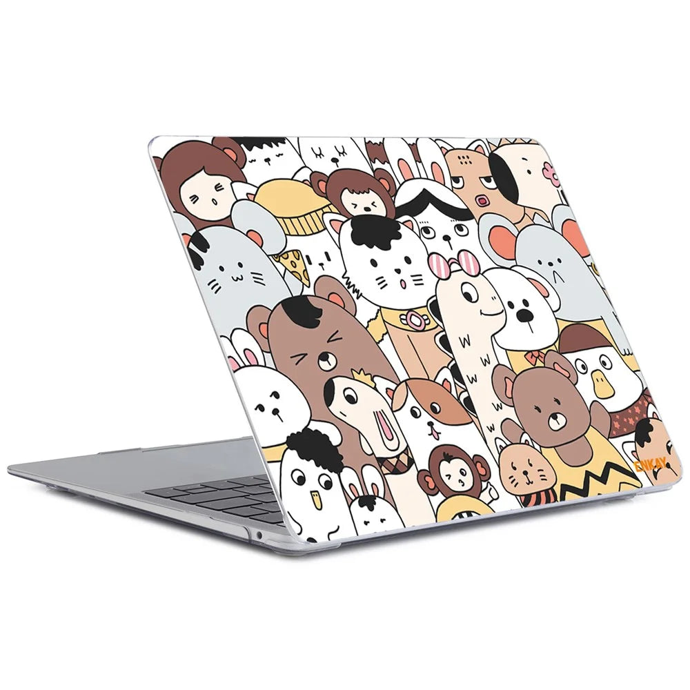 ENKAY HAT PRINCE for MacBook Pro 13-inch (2020) A2251/ (2020) A2289/ (2020) A2338 Cute Animals Series Notebook Cover Hard PC Transparent Laptop Protective Case - Zoo/Style 1 - 3