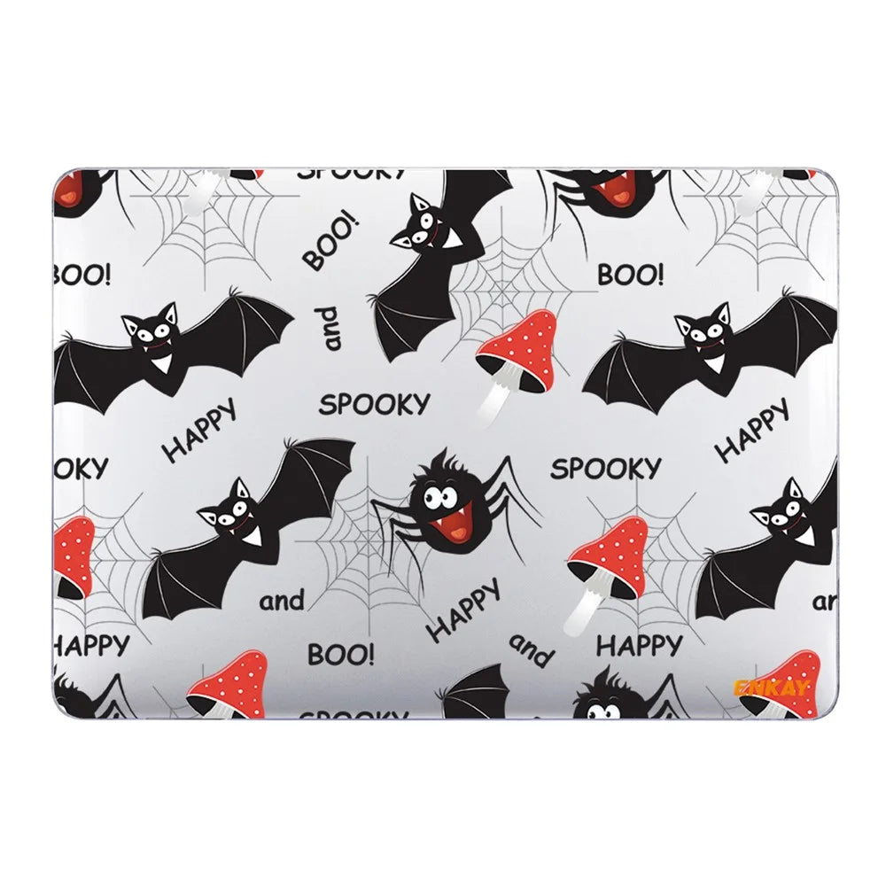 ENKAY HAT PRINCE for MacBook Air 13 inch (2018-2019) A1932/(2020) A2179/(2020) A2337 Cute Animals Series Transparent Patterned Hard PC Laptop/Notebook Protective Case - Bats - 2