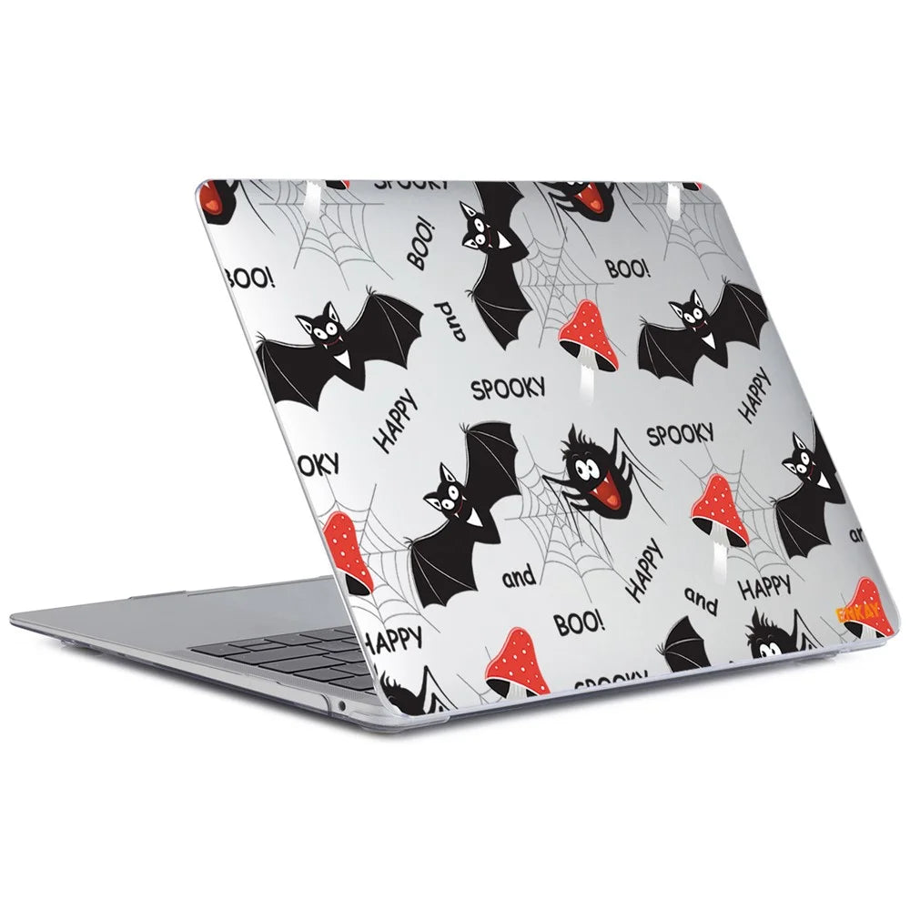 ENKAY HAT PRINCE for MacBook Air 13 inch (2018-2019) A1932/(2020) A2179/(2020) A2337 Cute Animals Series Transparent Patterned Hard PC Laptop/Notebook Protective Case - Bats - 3