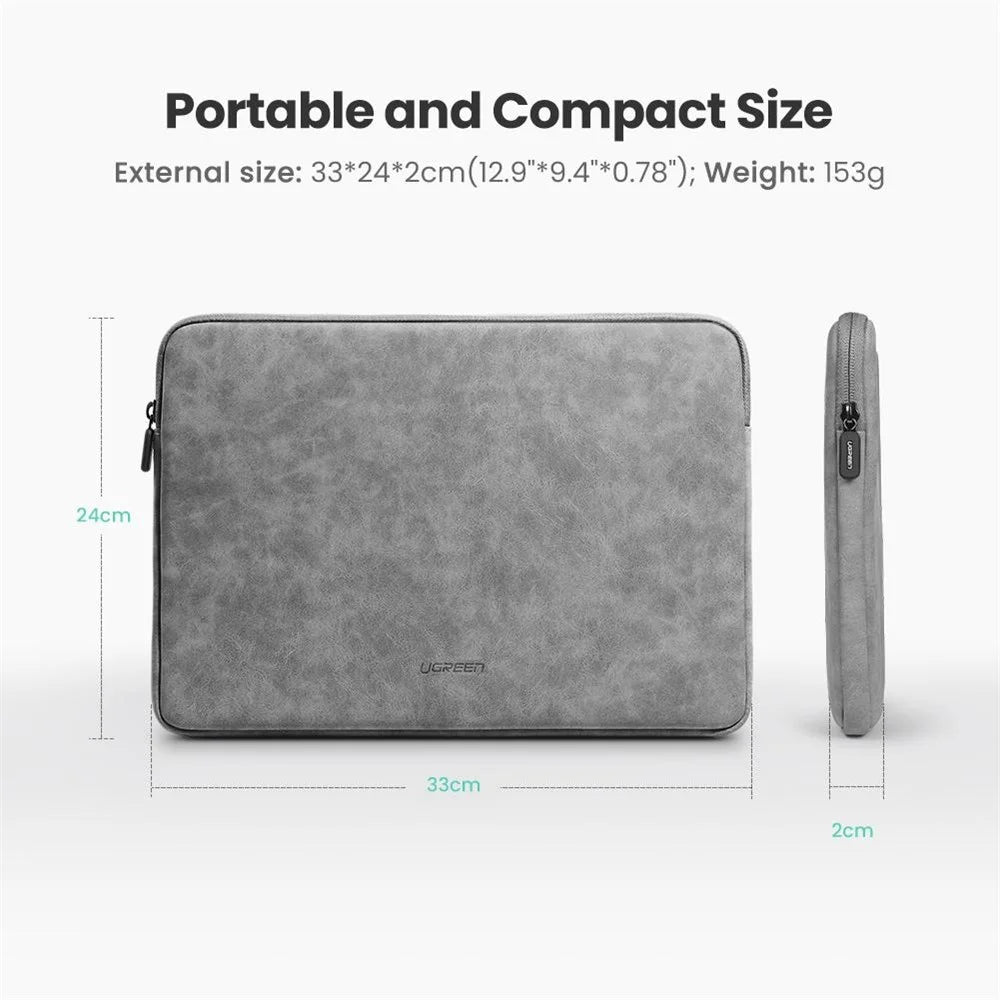 UGREEN 60985 Portable PU Leather Laptop Bag Notebook Sleeve 13.3 inch Laptop Carrying Pouch - 7