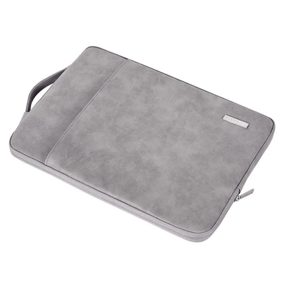 CANVASARTISAN L11-89 13 inch Notebook Sleeve PU Leather Anti-dust Full Protection Laptop Computer Sleeve Handbag - Grey - 3